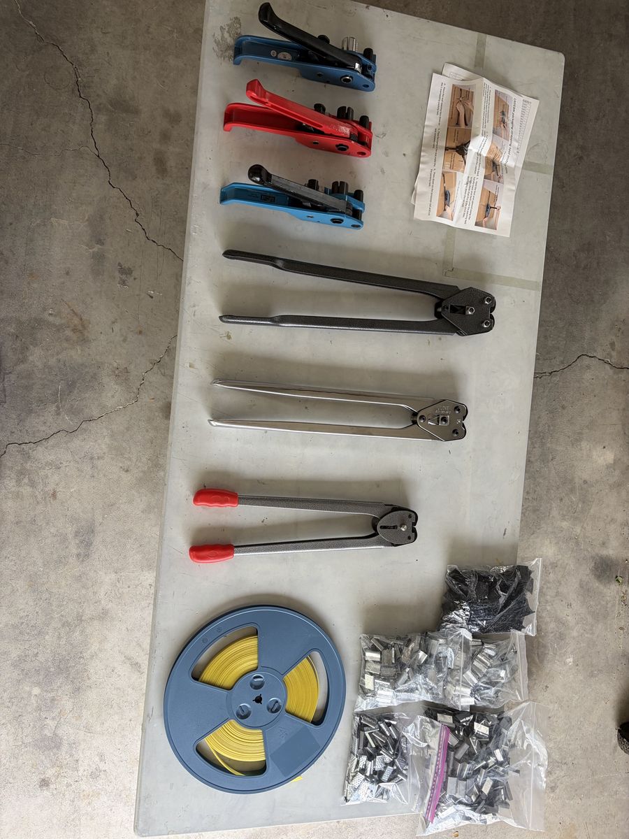 Industrial Strapping Tools with Tensioners, Sealers, and Strapping Supplies
