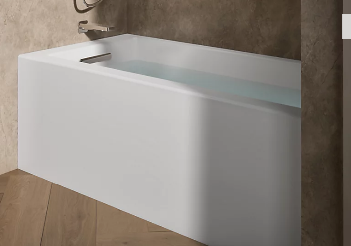 Underscore® 60" x 30" alcove bath with integral apron, integral flange, and left-hand drai