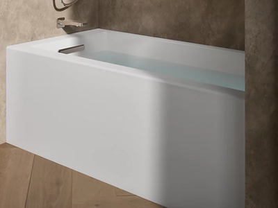 Underscore® 60" x 30" alcove bath with integral apron, integral flange, and left-hand drai