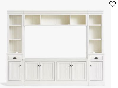 Pottery Barn Aubrey 6-Piece Storage Cabinet & Media Center Set (108") - Dutch White