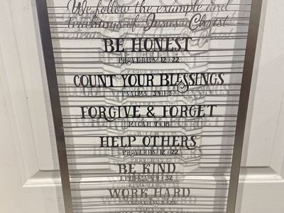 New. Religious House Rules Wall Art Decor - Be Honest, Forgive & Forget, Love One Another