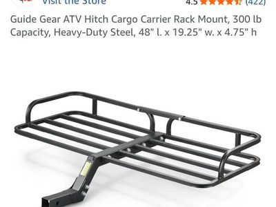 Guide Gear ATV Hitch Cargo Carrier Rack Mount - Heavy-Duty Steel, 300lb Capacity, 48"L x 19.25"W