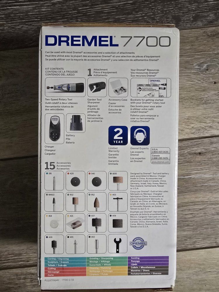 Dremel 7700 Cordless 7.2V Two-Speed Rotary Tool Kit with 15 Accessories