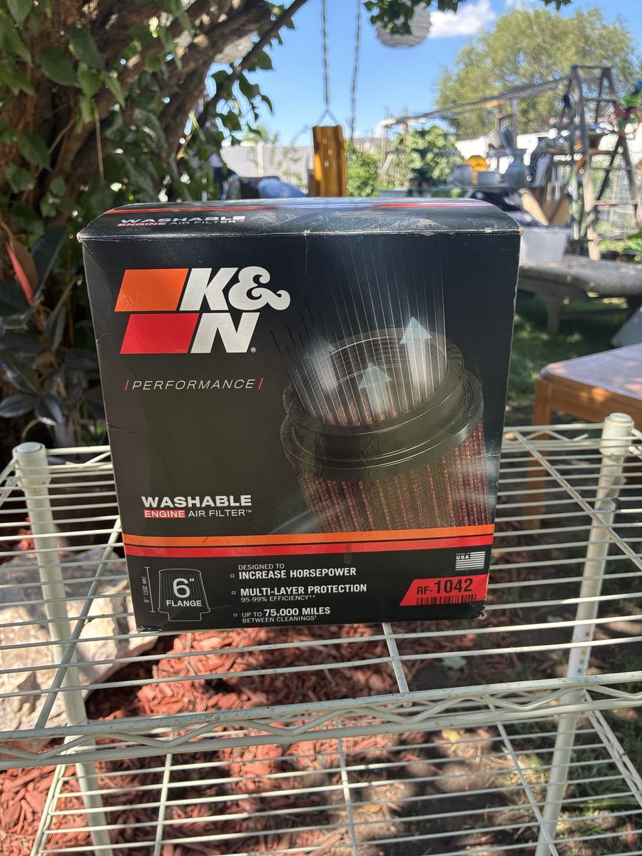 K&N RF-1042 Washable Engine Air Filter with 6 Inch Flange