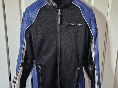 Women's Med Joe Rocket Blue/Black Mesh & Perforated Leather Motorcycle Jacket