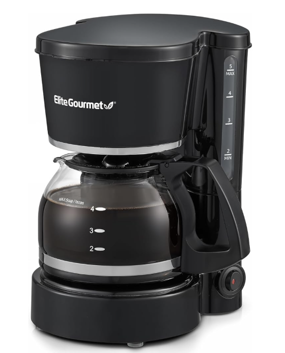 NEW Elite Gourmet EHC-5055 Automatic 5-Cup Brew & Drip Coffee Maker with Pause N Serve