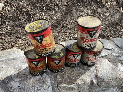 Vintage Torco Motor Oil Cans