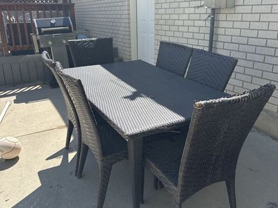 Outdoor Table Dining Patio set with Chairs and Cover