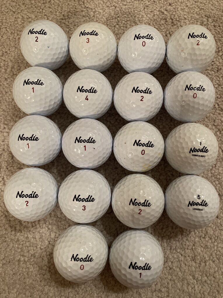 18 Noodle Golf Balls EXC-NM $15