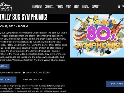 Totally 80s Symphonic Concert tickets at Tuacahn - 2nd row - March 19