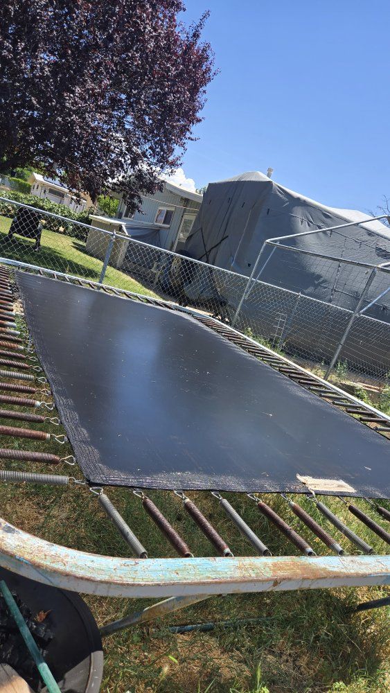Used Rectangular Trampoline - Outdoor Fun for Kids & Adults