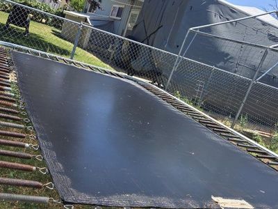 Used Rectangular Trampoline - Outdoor Fun for Kids & Adults