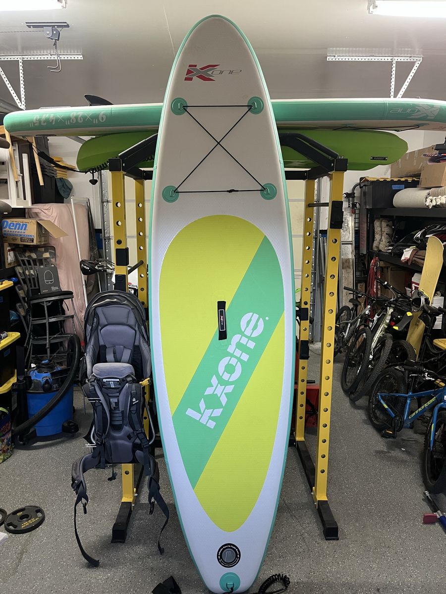 KXone Paddle Board Mint Green Yellow Inflatable SUP