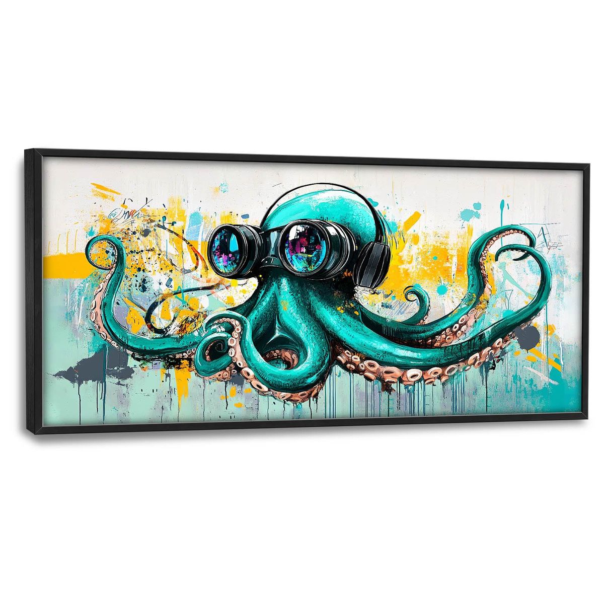 New Ocean Octopus Large Wall Art Nautical Pictures Wall Decor Green Canvas Octopus Print Painting Modern Artwork