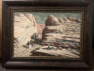 Lynn Griffin Signed Print- Impressionistic Hole in the Rock Landscape Art with Gold Frame
