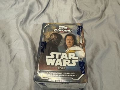Topps Chrome Star Wars 2025 Trading Card Box - 4 Refractor Parallel RDs Guaranteed