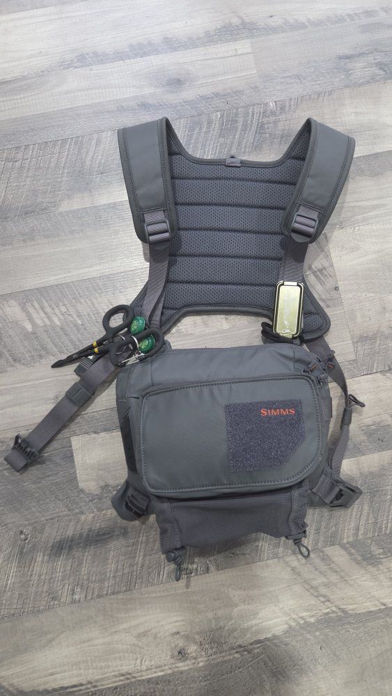 Simms Tributary Hybrid Chest Pack Gray Fishing Vest Gear Bag