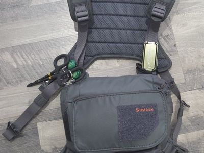 Simms Tributary Hybrid Chest Pack Gray Fishing Vest Gear Bag