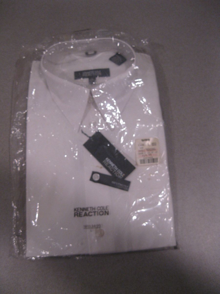 Kenneth Cole Reaction White Dress Shirt Large