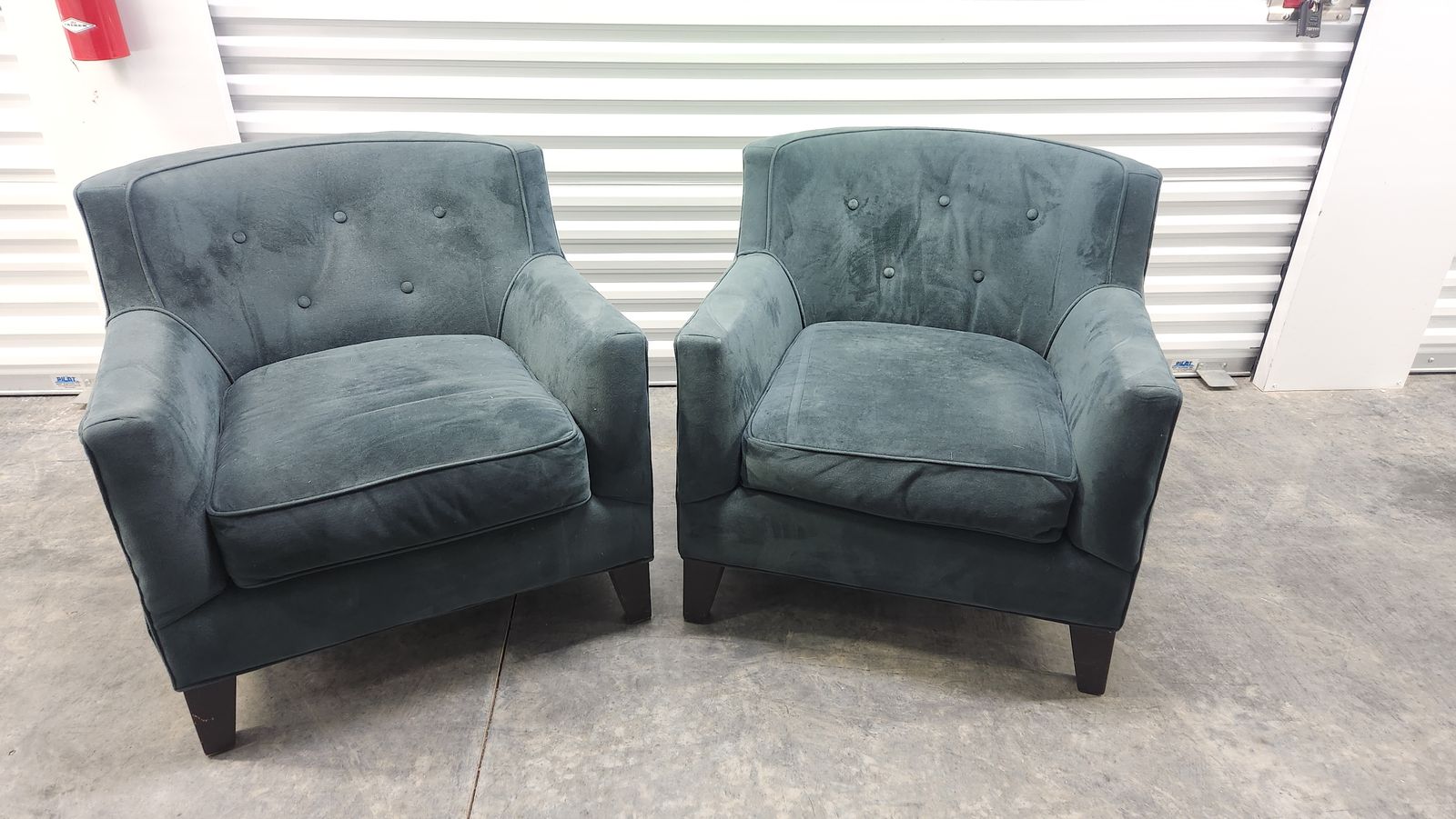 Tufted Blue Grey Velvet/Microfiber Chairs