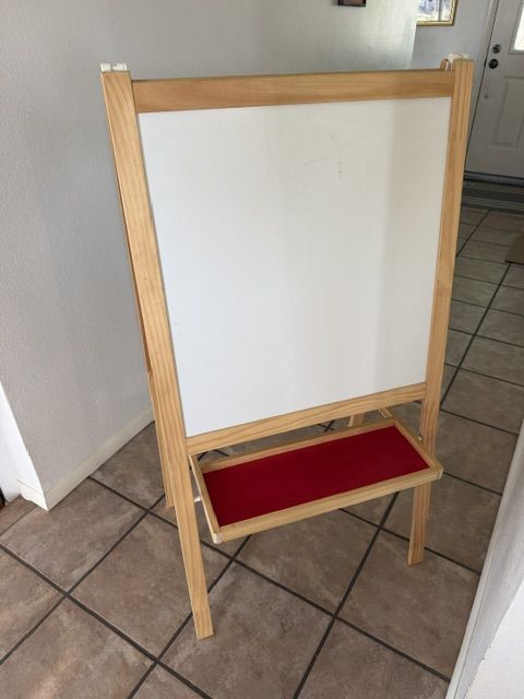 Children's White Board and Chalk Board combo