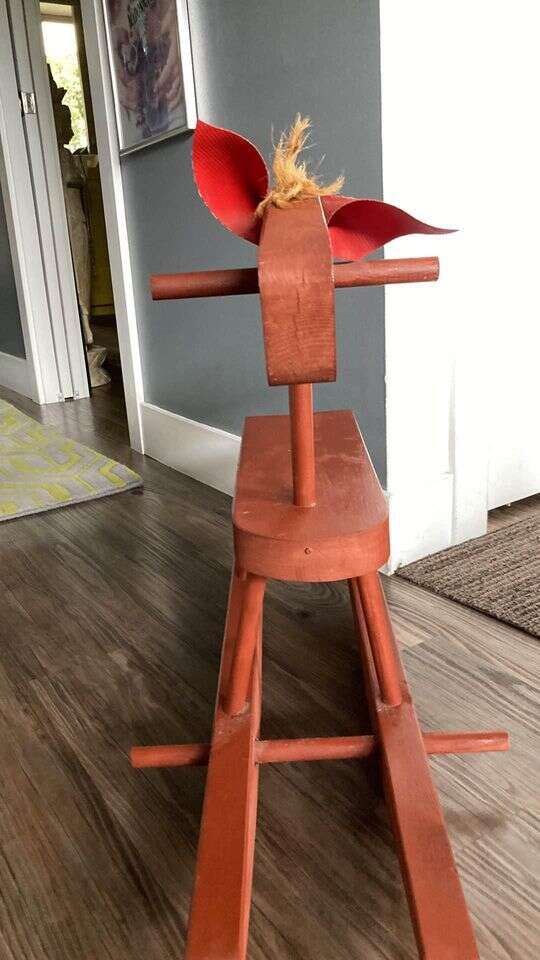 VINTAGE 1960s HAND MADE CHILDRENS ROCKING HORSE NURSING FURNITURE