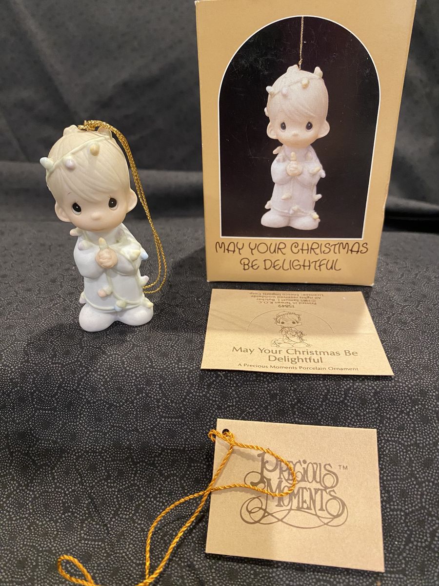 Precious Moments Christmas Ornament, "May Your Christmas Be Delightful" (boy version)