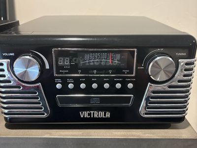 Victrola 6-in-1 Bluetooth Record Player with CD, record, Bluetooth, & Radio - Black