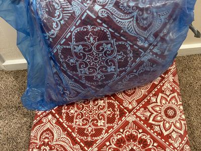 Brentwood Originals Red & White Patterned Patio Cushion & Pillow Set