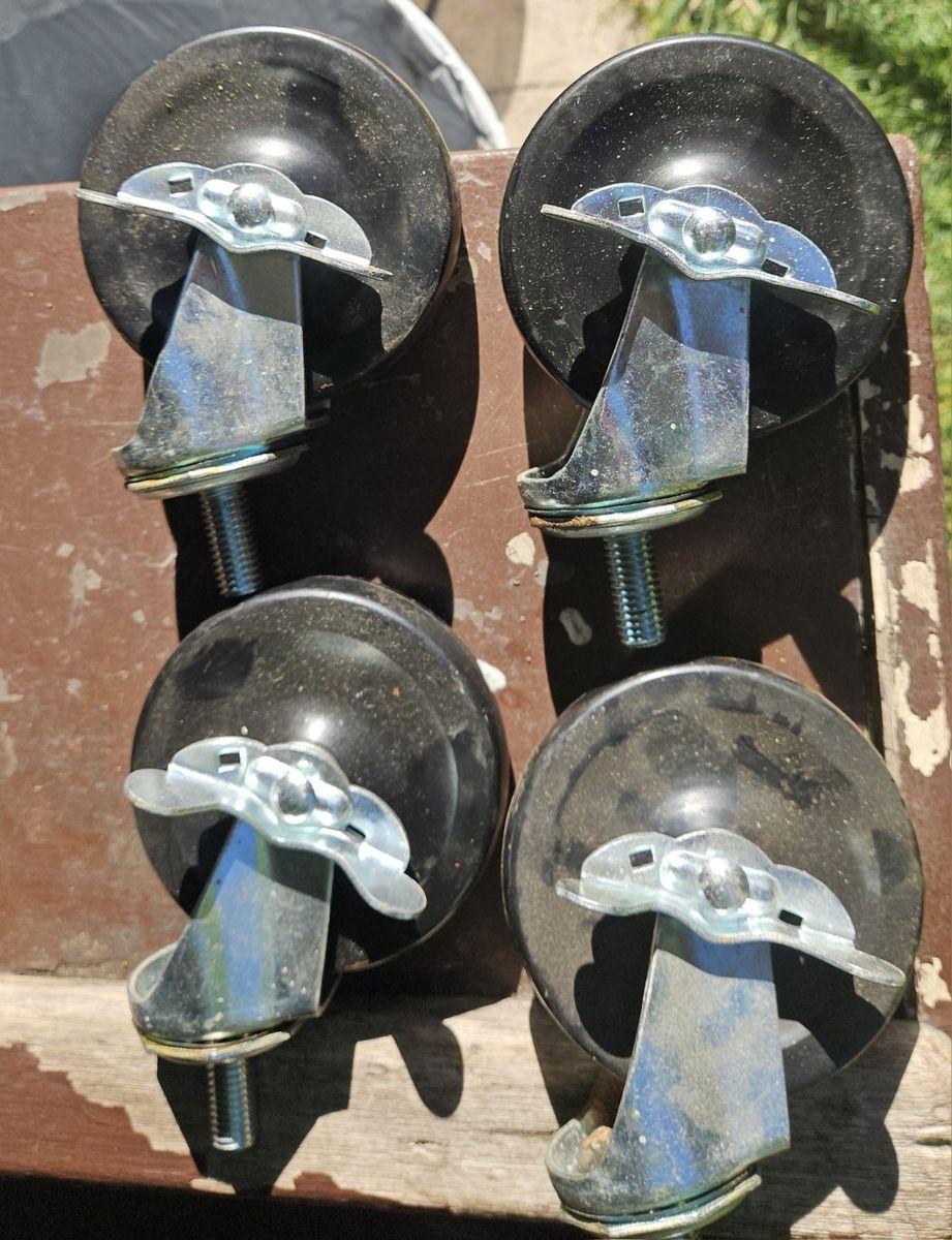 Used 3-inch Swivel Casters with Brakes and Stem Mount (Qty 4) 12 total $5.00 EACH. Some have locks, some mount with 4 bolt holes