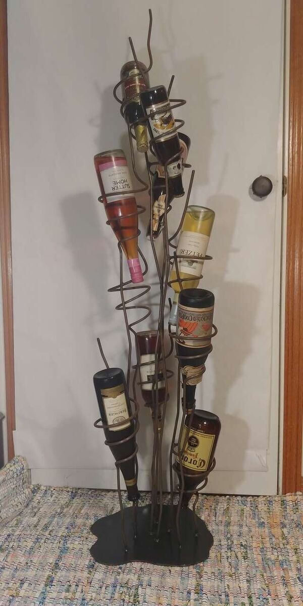Wrought Iron Wine/Bottle Rack Tree 54 Inch Tall