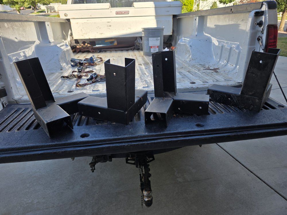 DIY Lumber Rack Brackets (4-Piece Set) - Heavy-Duty Black Steel Truck Bed Organizers