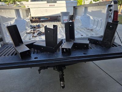 DIY Lumber Rack Brackets (4-Piece Set) - Heavy-Duty Black Steel Truck Bed Organizers