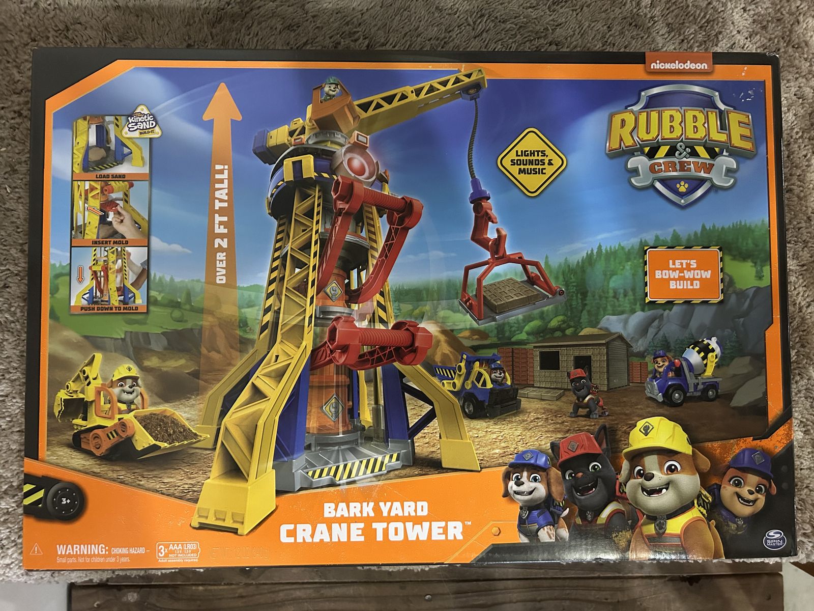 Brand New PAW Patrol, Rubble & Crew Bark Yard Crane Tower Playset