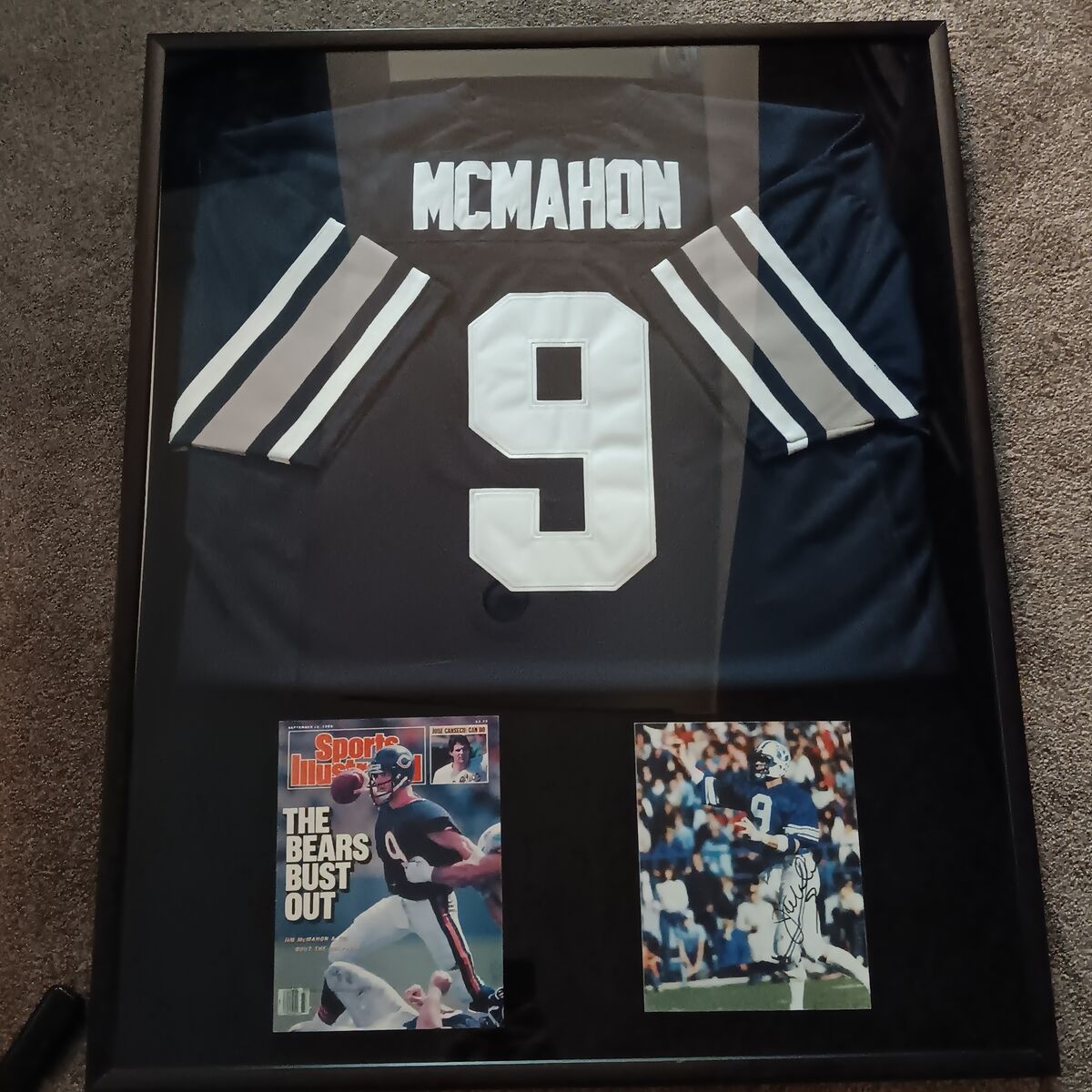 Framed Jim McMahon Jersey with Auto