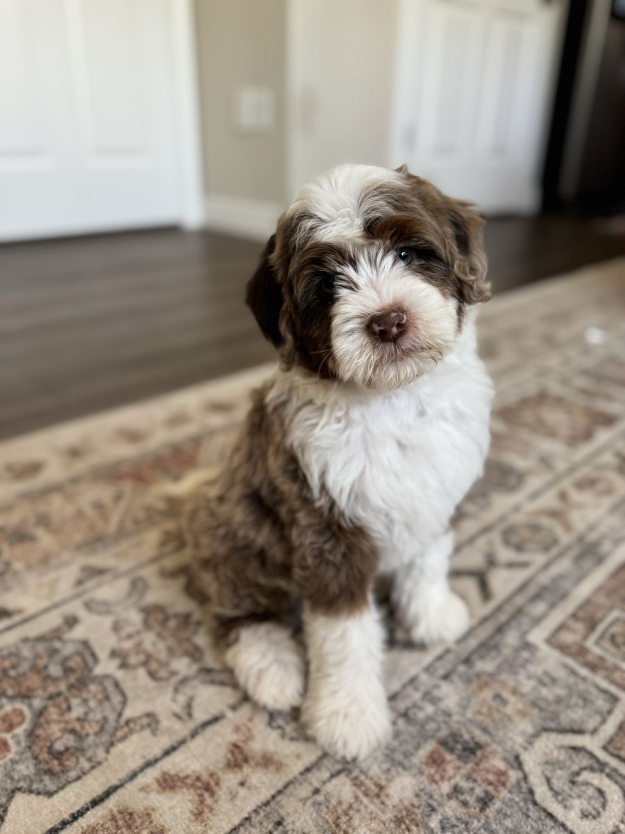 Chocolate Tri Merle Mini Bernedoodle