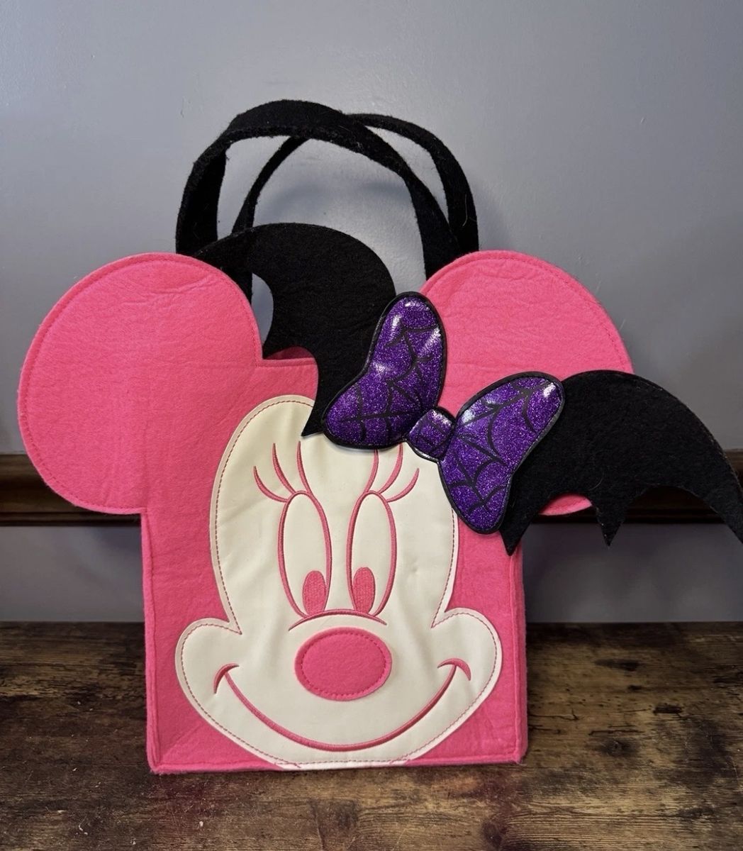Disney Minnie Mouse Halloween Candy Glow Trick or Treat Reusable Tote Bag Pink
