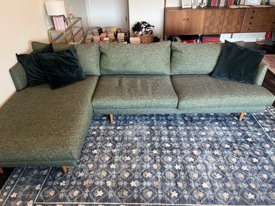 Article Sofa with Chaise - Green