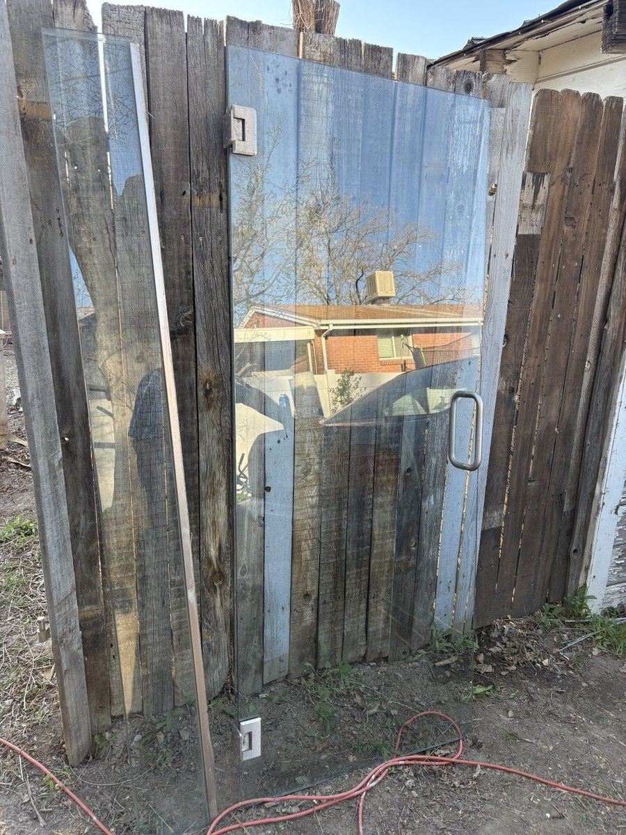 Shower door, glass, solid