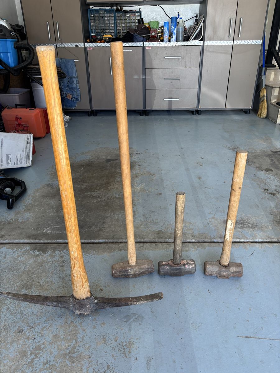 3 Sledge Hammers and Pick