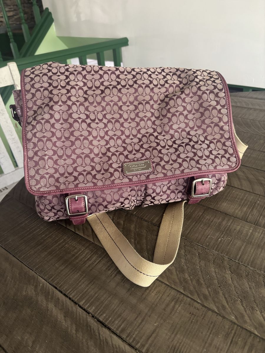 Coach Purple Crossbody Messenger Jacquard Bag