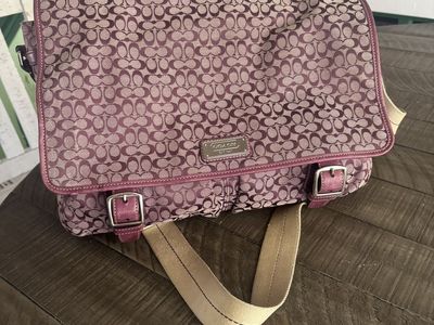 Coach Purple Crossbody Messenger Jacquard Bag
