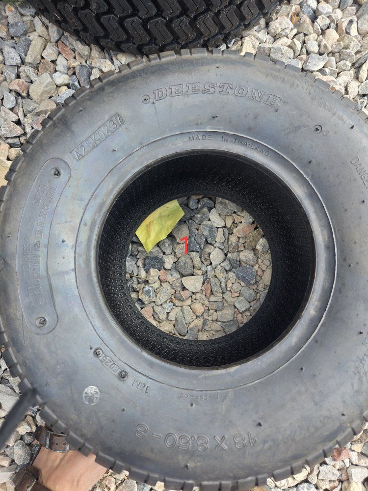 New Deestone 18x8.50-8 Mower Tire - Durable and Ready for Use