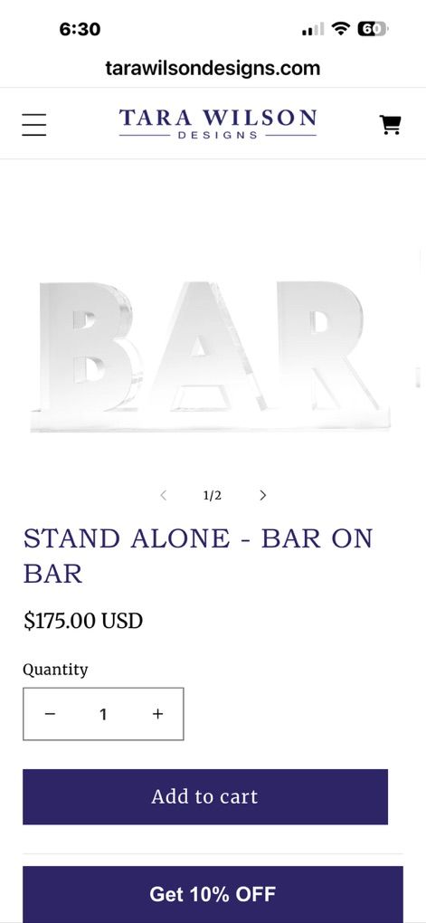 Tara Wilson Bar Sign