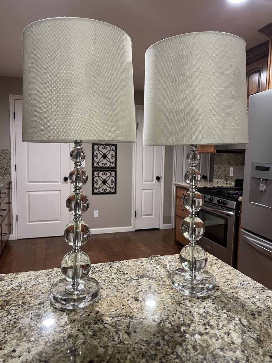 Stacked Sphere Crystal Lamps set of 2