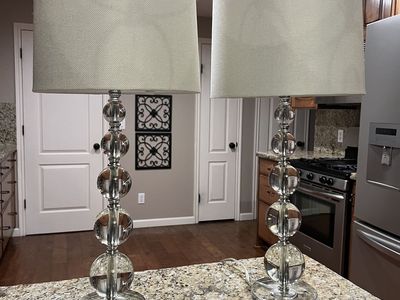 Stacked Sphere Crystal Lamps set of 2