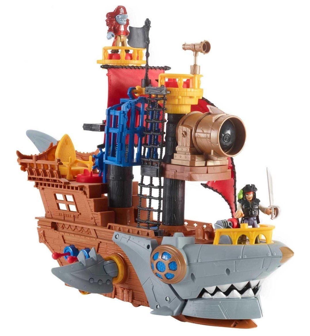 Imaginext Shark Bite Pirate Ship Playset w/figures