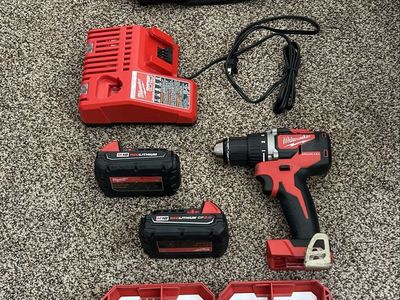 Milwaukee M18 Brushless Cordless Drill Kit with Charger, Batteries & Bit Set