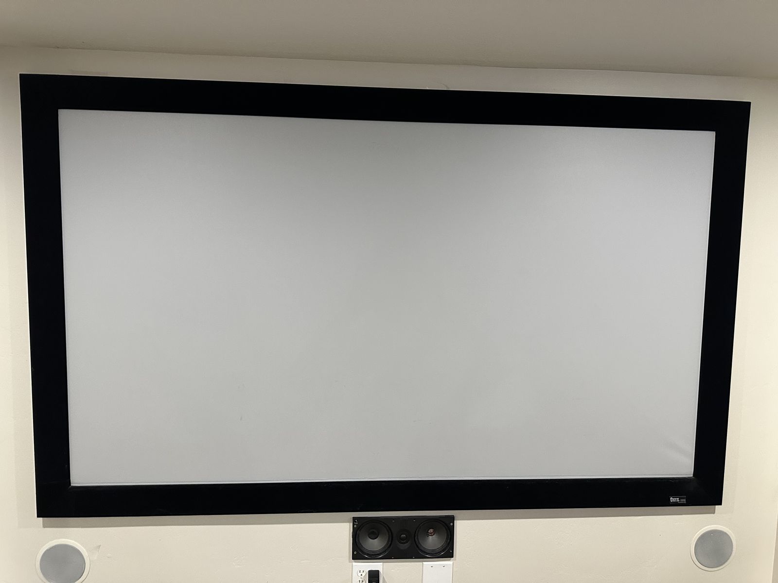 Framed Projector Screen And Mounting Brackets