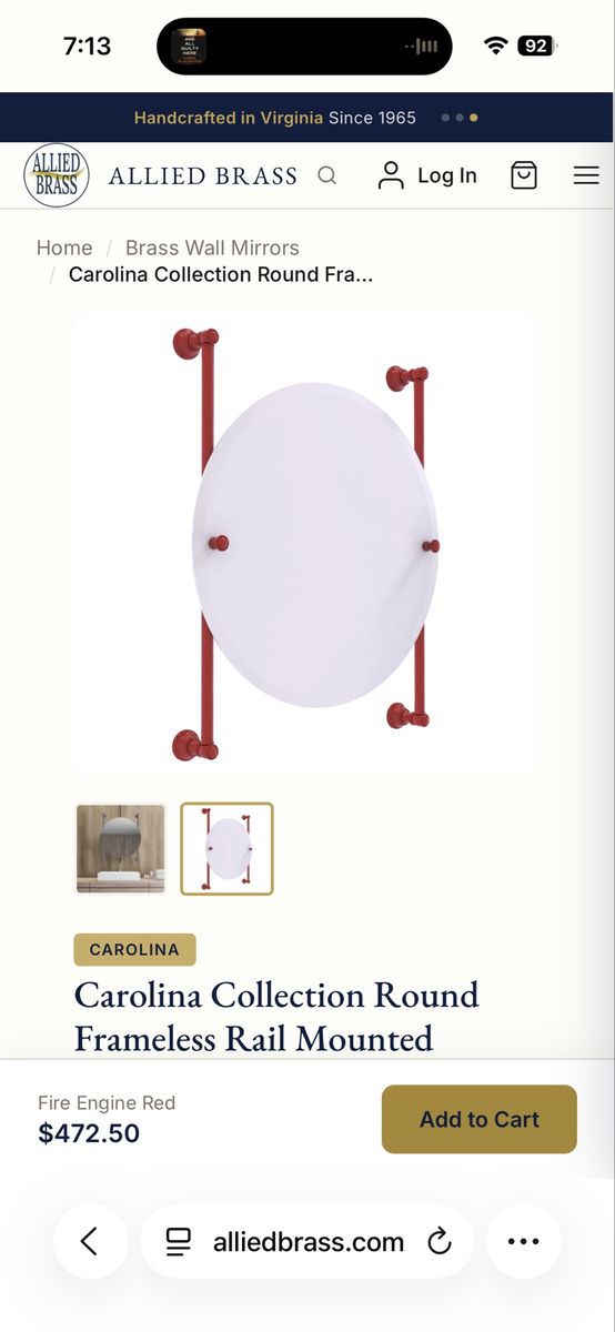 Allied Brass Red Rail Mirror